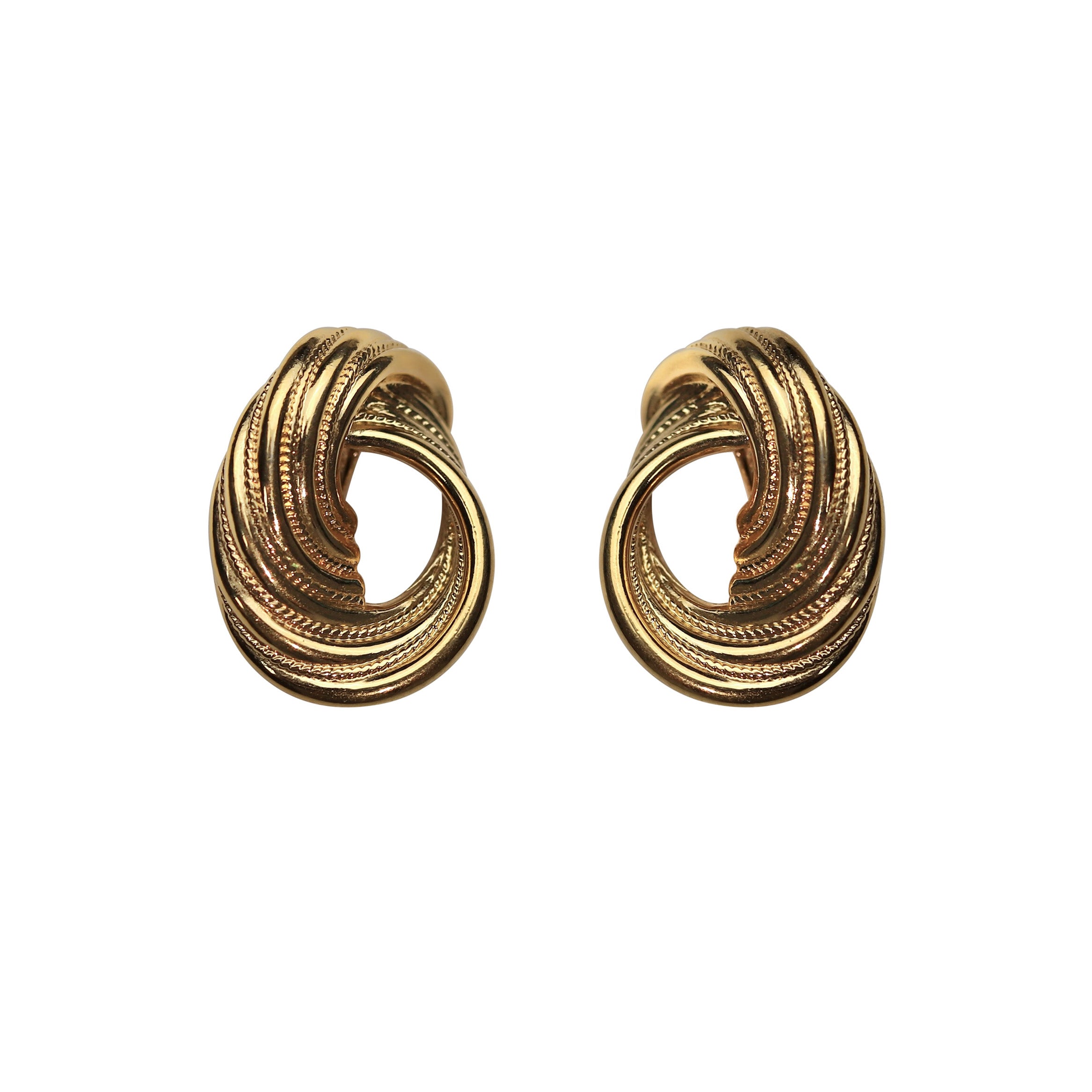 1980s oversized Gilded Twist Statement earrings