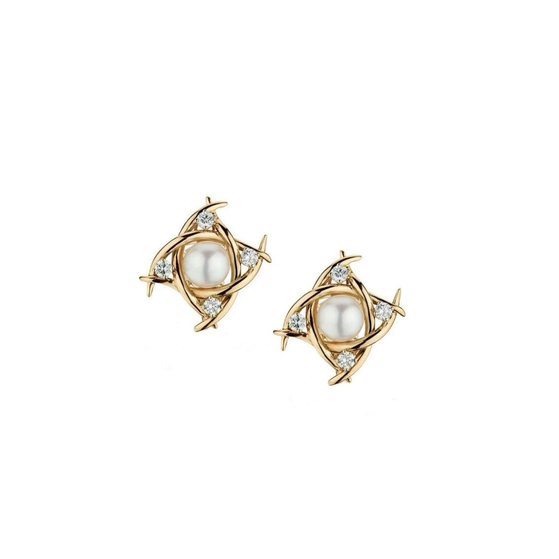 Tiffany & Co Schlumberger Pearl and Diamond earrings