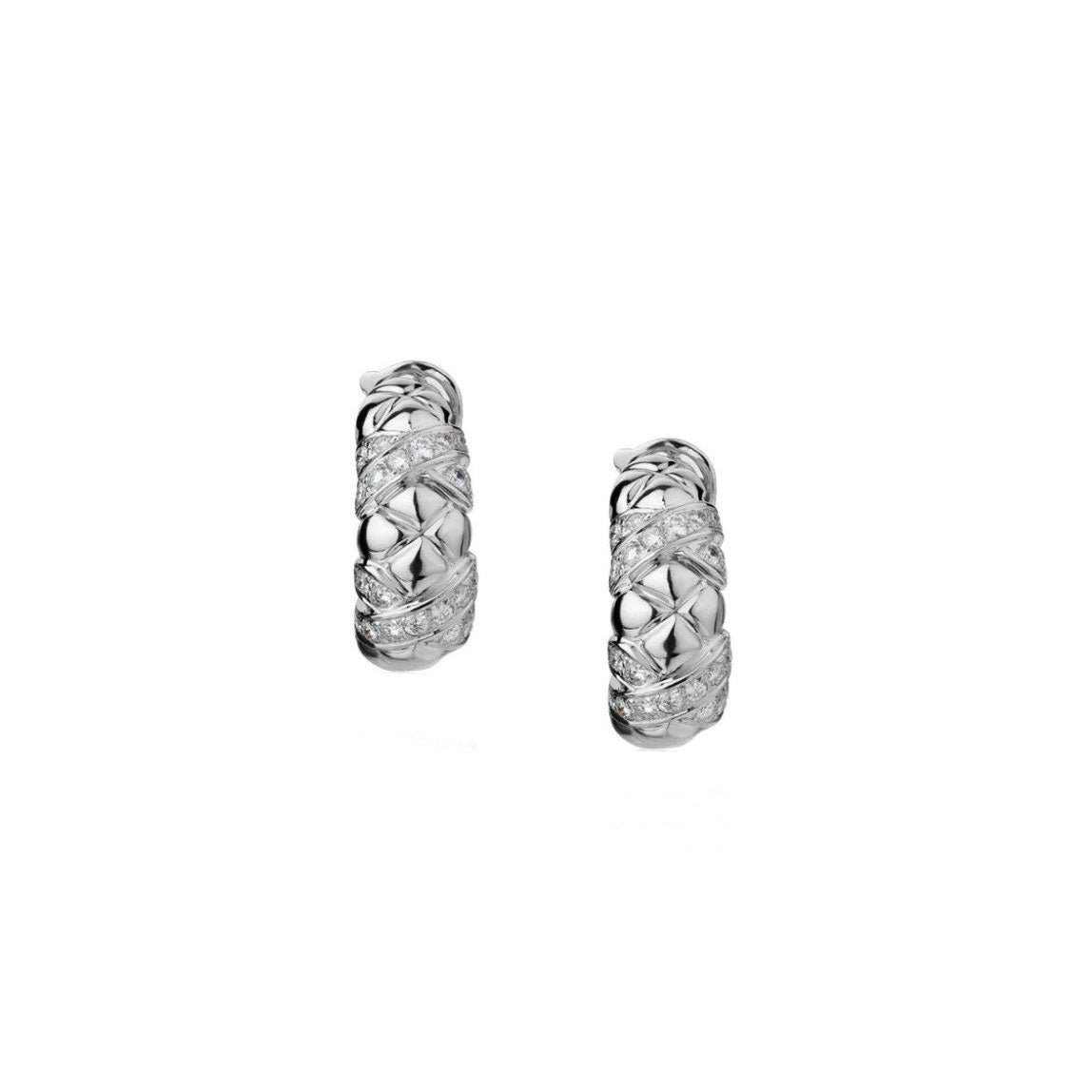 Boucheron Diamond Quilted Hoop Earrings