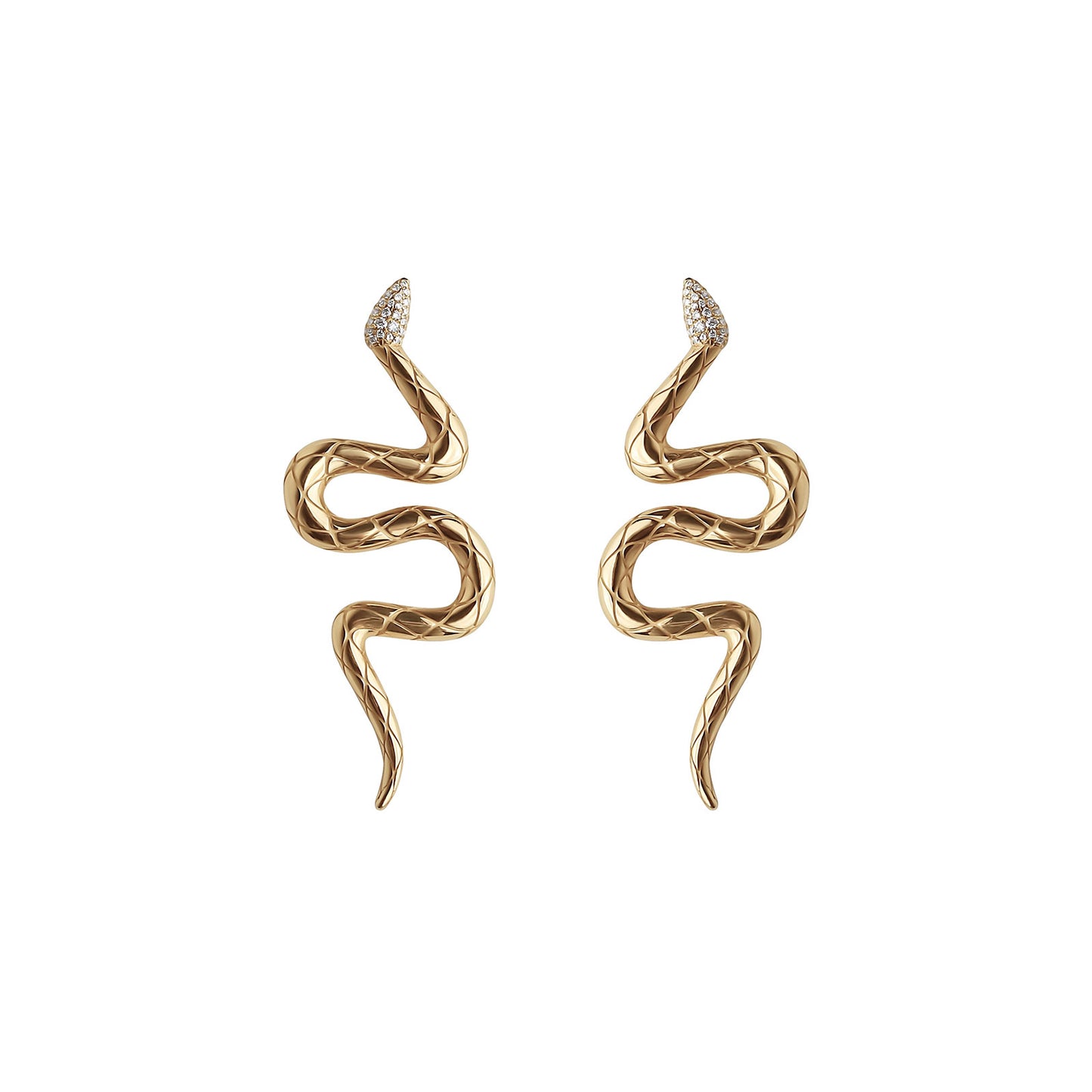 Zig-Zag Diamond Head Earrings