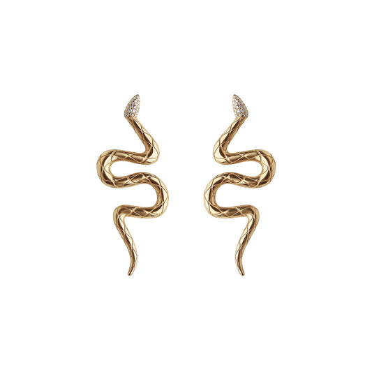 Zig-Zag Diamond Head Earrings